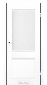 Двері StilDoors Capital-02 білий мат скло Ромб прозорий