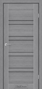 Двері StilDoors Antalya дуб попелястий скло чорне