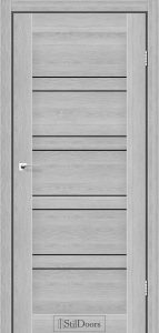 Двері StilDoors Antalya дуб сріблястий скло чорне