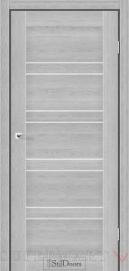 Двері StilDoors Antalya дуб сріблястий скло Сатін