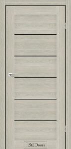 Двері StilDoors Victoria дуб альба скло чорне
