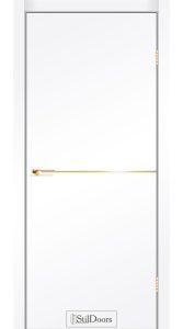 Двері StilDoors Loft Aluminium білий мат молдинг золото