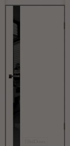 Двері StilDoors Wilton сірий RAL 7036 скло чорне