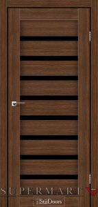 Двері StilDoors Vena клен французький скло чорне