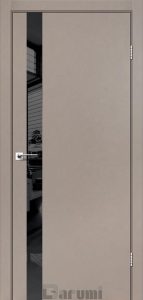Двері Дарумі Plato Line PTL-04 сірий краст скло чорне