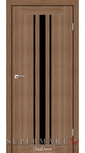 Двері StilDoors Arizona італійський горіх скло чорне
