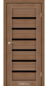 Двері StilDoors Florida італійський горіх скло чорне