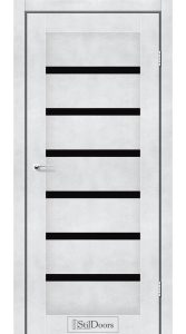 Двері StilDoors Florida світлий бетон скло чорне