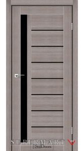 Двері StilDoors London трюфель скло чорне
