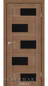Двері StilDoors Nepal італійський горіх скло чорне
