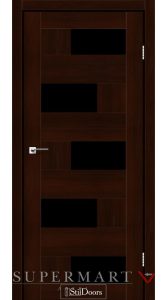 Двері StilDoors Nepal каштан скло чорне