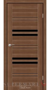 Двері StilDoors Slovenia горіх золотий скло чорне