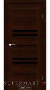 Двері StilDoors Slovenia каштан скло чорне