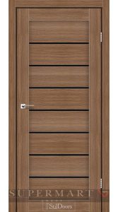 Двері StilDoors Tanzania італійський горіх скло чорне