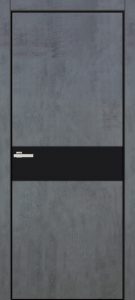 Полотно дверне TM ОМіС ПВХ FLAT ALU 13H чорний браш, торець BLK (з фрез. п/з 96/85), шт