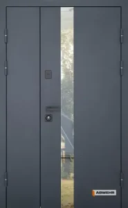 Вхідні металеві двері з терморозривом модель Nordi Glass комплектація Defender 1200