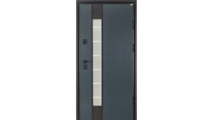 Двері вхідні в дім МОНОЛІТ ПВХ Антрацит Лампре 13 /ПВХ бетон